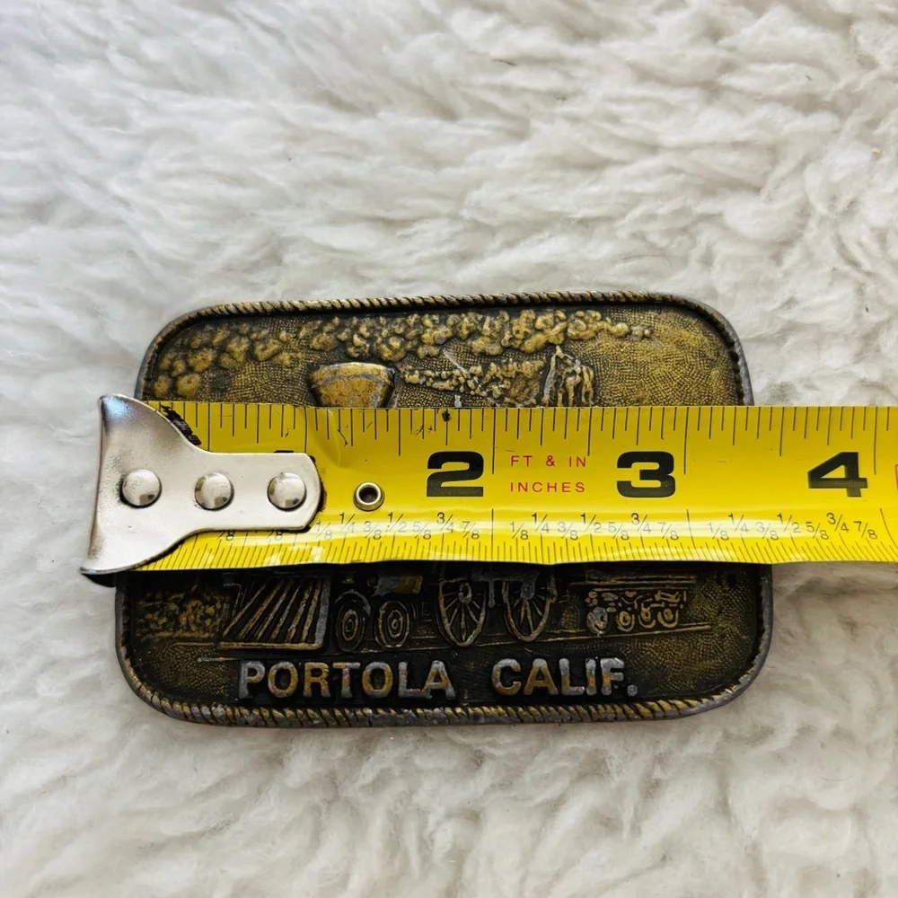 Portola California Vintage Train Belt Buckle